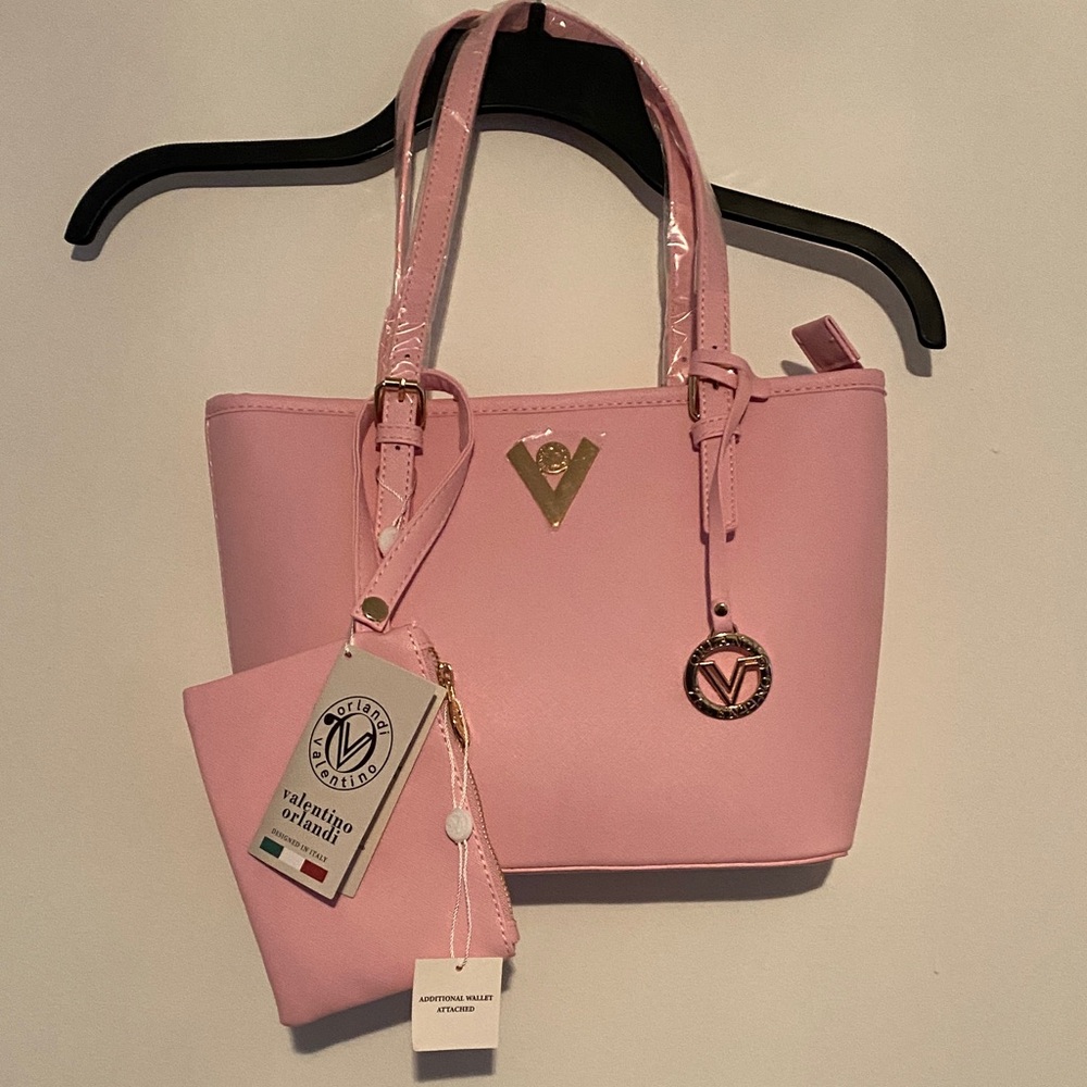Valentino Orlandi Light Pink Tote with Charm